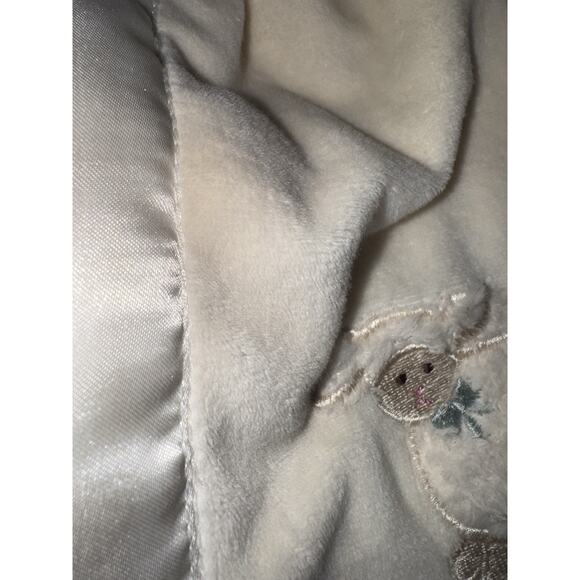 Bearington Baby Lamb Lovey Satin Sherpa Security Blanket Plush Sewn Eyes - Picture 13 of 14